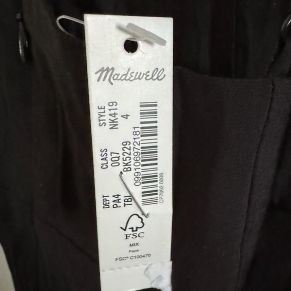 NWT Madewell Layton midi slip dress true black - Picture 10 of 11